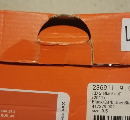 DS Nike Zoom KD III Blackout Size 9.5 KDs IIIs 3s 3 Triple Black Sz Blackouts - Picture 9 of 12