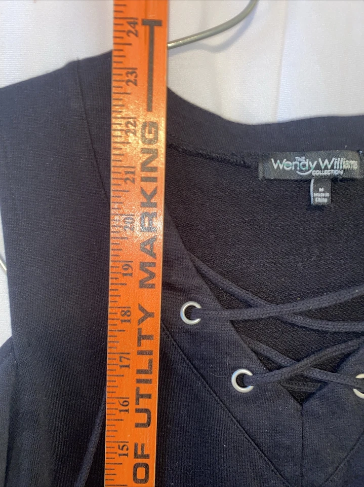 Wendy Williams Colección M Sudadera con Cordones Cuello en V Hombro Frío Foto 4 de 4