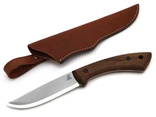 Carbon Steel Bushcraft Knife Walnut Handle with Leather Sheath BeaverCraft BSH1