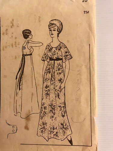 Polynesian Pattern 144 Vintage 60s Sewing Pattern Scoop Neck Hawaiian Maxi Dress - Picture 3 of 12