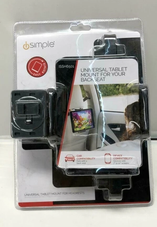 NEW iSimple ISSH6501 StrongHold Headrest Mount for Most 7" - 10.2" Tablets