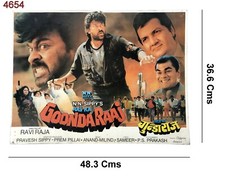 Original Old Lobby Card Wall Decorative Bollywood Movie “Gundaraj” Poster i2-557
