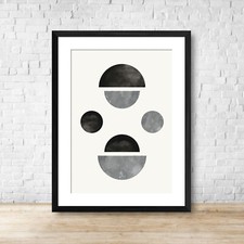 Contemporary Modern Grey Black Abstract Wall Art Print Picture 1 Or Set Of 3