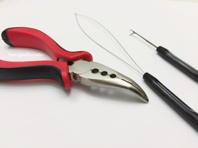 Feather Hair Extension Kit Pliers Loop Hook Tool for Hair Silicone Micro Beads 