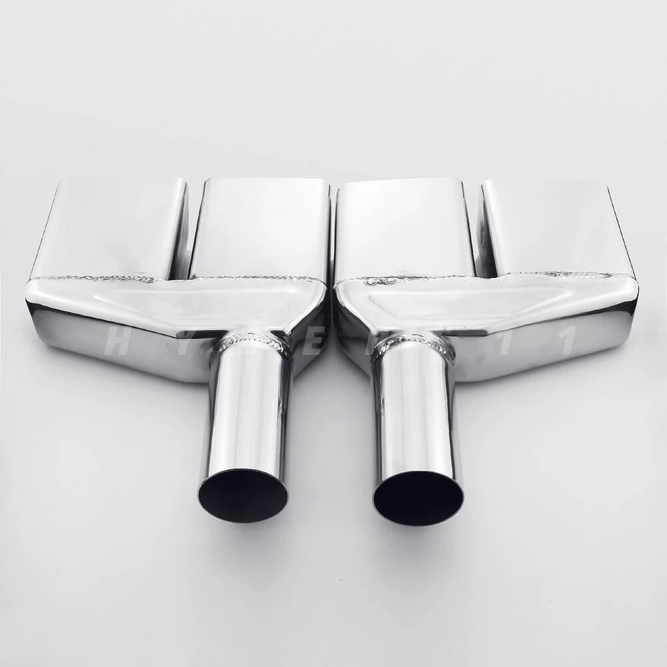 2" ID Quad Stainless Steel Exhaust Tips for 1970 71 72 73 74 Dodge Challenger - Image 3 of 4