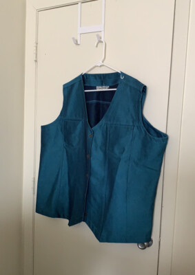   Erica Brooke Denim Vest size 30 missing a button