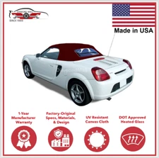 Fits: TOYOTA MR2 / MRS Convertible Soft Top 2000-2007 BURGUNDY Cloth