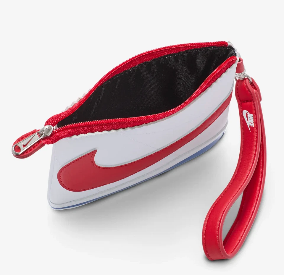 Nike Icon Cortez Muñequera Cremallera Bolsillo Cartera Blanco Rojo N1009739-175 Foto 2 de 4