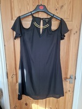 Womens Black Lipsy London Party Dress Size 10 Formal Evening Occasion