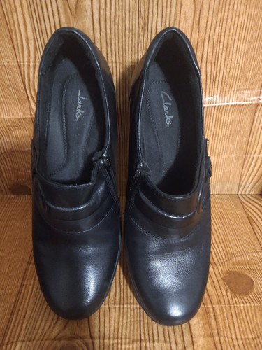 Sku 060-Clarks Damen Freizeit Größe 9,5 schwarz weiches Leder. " Gebrauchter Zustand. - Bild 1 von 7
