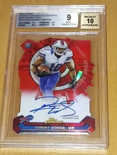 Robert Woods 13/25 2013 Finest Atomic Rookies Autographs Red Refractors BGS 9
