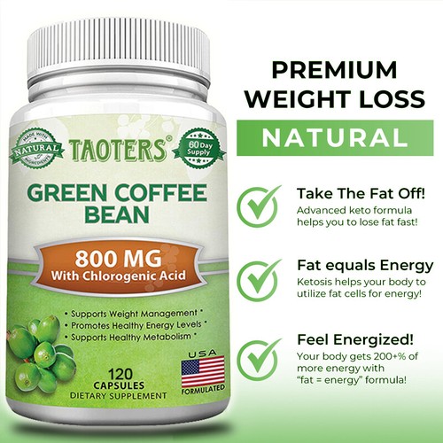 Green Coffee Bean With GCA Best Pure Extract Weight Management Loss Fat Burner - Picture 4 of 14