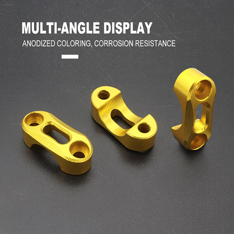 Universal Motorcycle Bike Handlebar Rear View Mirror Mount Holder Clamp Adapter - Image 4 of 4