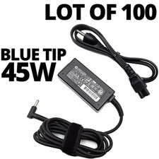 Lot Of 100 Original 45w Hp Ac Adapter Laptop Charger 4.5mm Blue Tip Cords