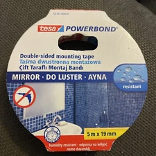 tesa® Powerbond Double Sided Mounting Tape - Extra Strong For Mirrors 5m x 19mm