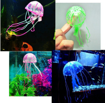 Aquarium Jellyfish Decoration Glowing Effect Fish Tank Artificial Ornament Decor
