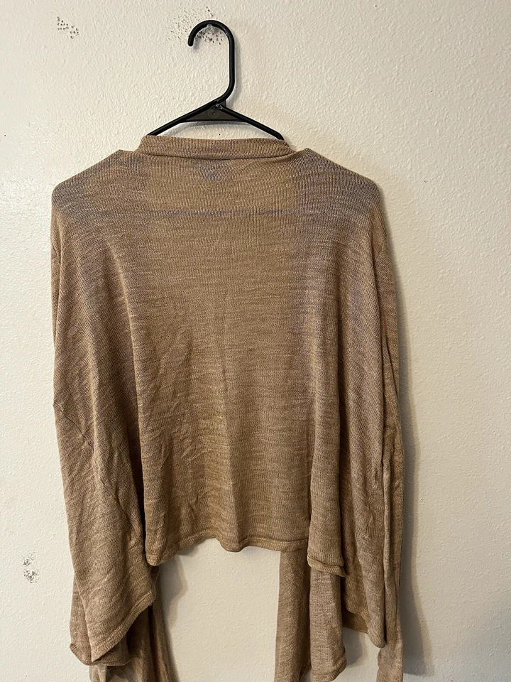 Cárdigan abierto Metaphor para mujer marrón caqui grande mezcla de rayón Foto 3 de 4