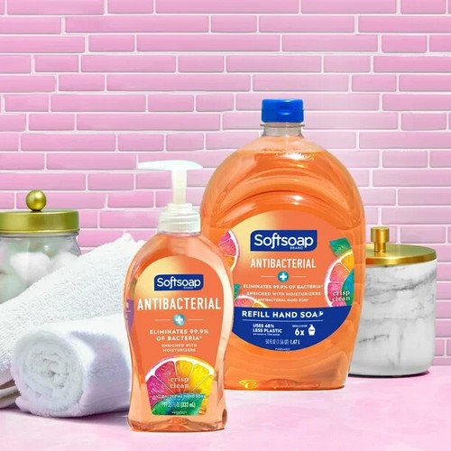 Wide Bottle Softsoap AB Liquid Hand Soap Refill, Crisp Clean, 50 oz - Picture 2 of 2