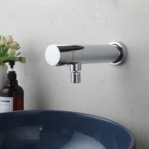 Wall Mounted Only Cold Bathroom Faucet Touchless Sensor Single Hole Chrome Tap - Picture 10 of 11