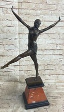 ART DECO TALL CLASSIC DANCER SIGNED CHIPARUS BRONZE FIGURINE STATUE SCULPTURE NR