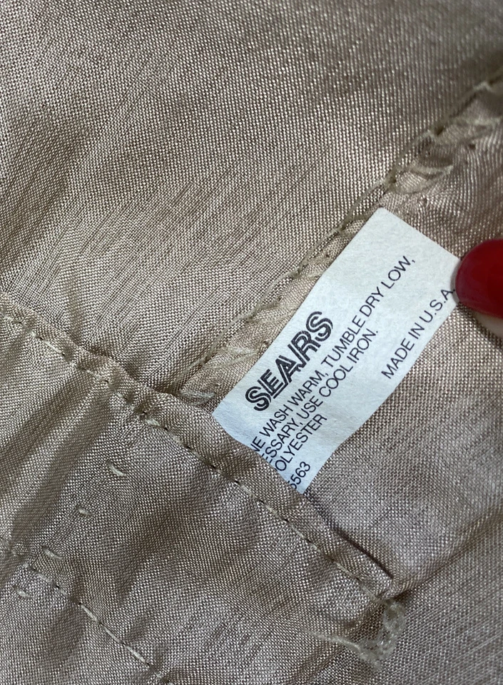 Set 4 Rare Vintage 1970s Sears Curtains Drapes Faux Silk Brown Lightweight HTF - Image 3 of 4