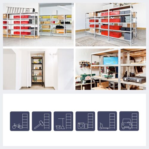 shelfplaza PRO Metallregal Schwerlastregal blau-orange, 200 cm hoch, 21 Variante - Bild 4 von 8