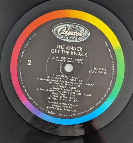 The Knack Get the Knack 12" Vinyl LP 1979 Capitol SO 11948 - Picture 7 of 9