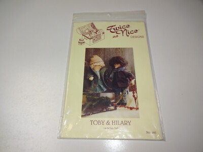 Vintage Twice As Nice Designs 14'' Toby & Hilary Doll & Clothes Pattern 166 Uncut