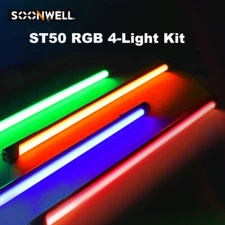 4Pcs SOONWELL ST50 RGB LED Tube Light Stick IP65 Waterproof Photography Lighting