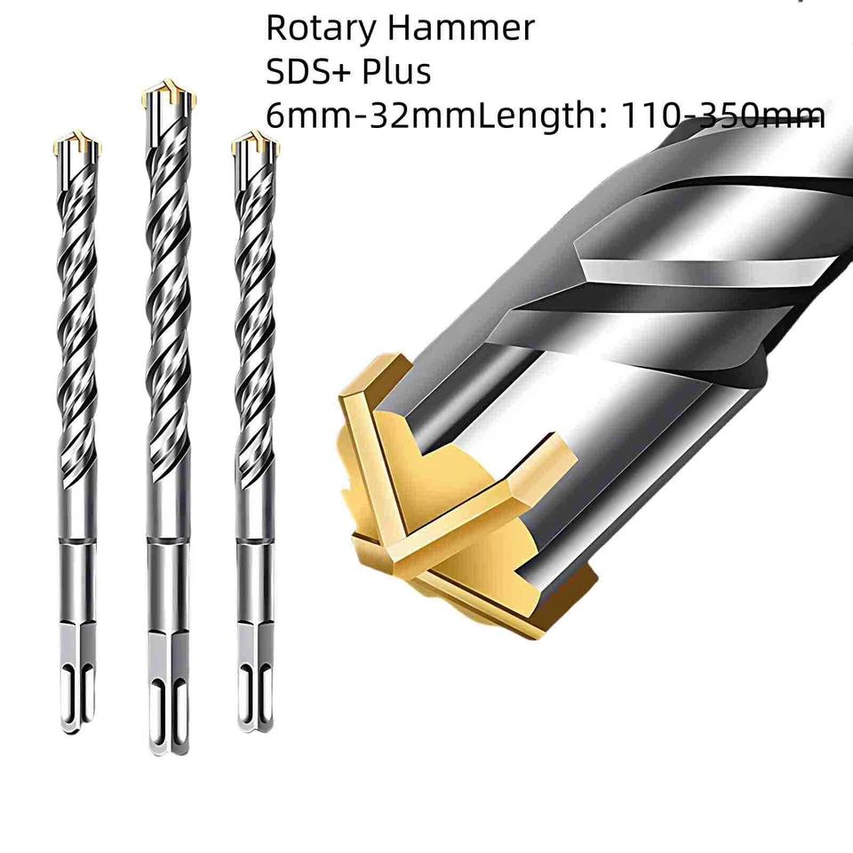 MARKENLOS Betonbohrer Steinbohrer Hammerbohrer SDS PLUS MAX Quadro Schlag Bohrer 6 - 32 mm