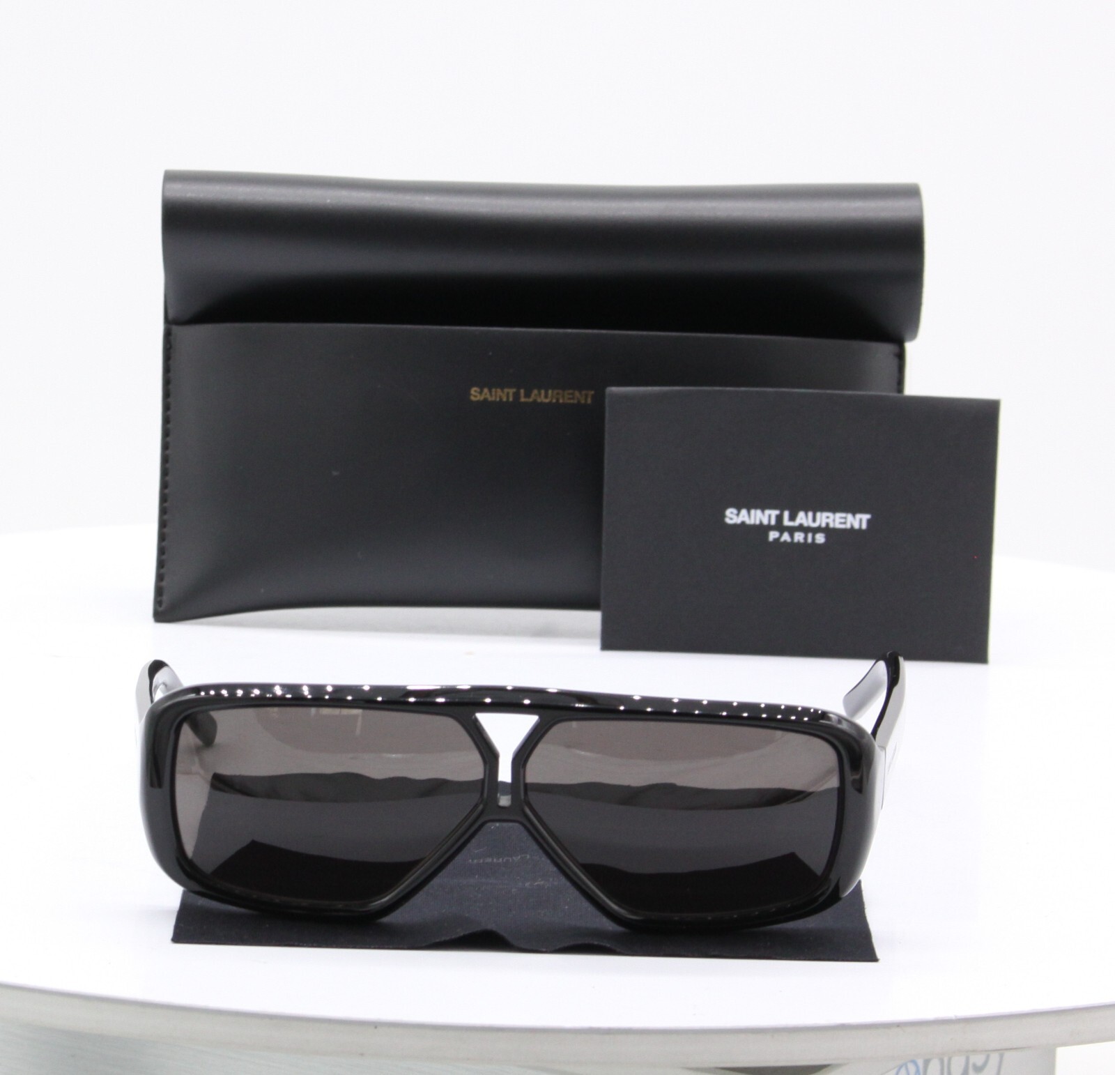 OCCHIALI DA SOLE SAINT LAURENT MONTATURA QUADRATA NERI SL 569 001 M PREZZO AL PUBBLICO £315 ANNUNCIO