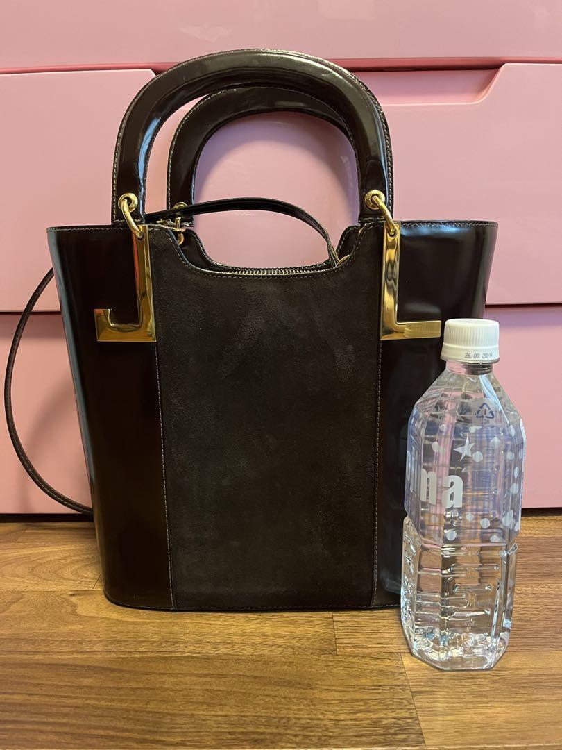 LANVIN Shoulder bag brown Black 2way Leather suede zip LANVIN Shoulder bag brown Black 2way Leather suede zip