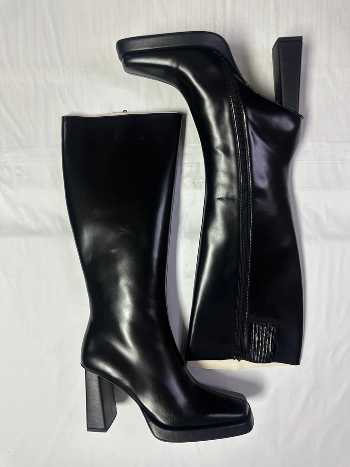 Nuevas botas negras Jeffrey Campbell para mujer de tacón alto máximo hasta la rodilla - EE. UU. 11M Foto 2 de 4