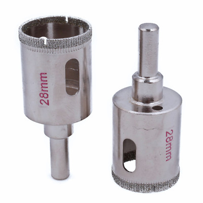 2Pcs 28mm 1-1/8'' inch Diamond Hole Saw Granite Drill Bit Coated Masonry Drilling