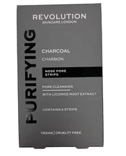 Revolution Charcoal Nose Pore Strips Skincare London Purifying 6 Pack Vegan