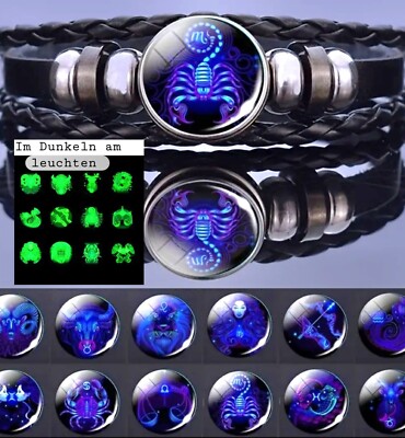 Sternzeichen Surfer Leder Armband Lumina Tierkreiszeichen Horoskop Geschenk  