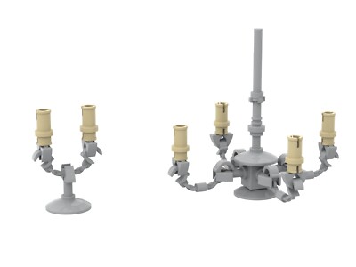 LEGO Chandelier & Candle Stand Moc incl. Small Building Instructions 