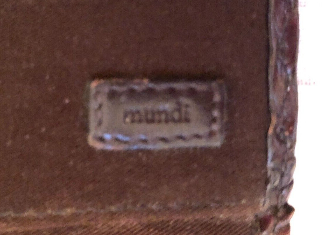 VTG Mundi Italian Leather, Brown Trifold Checkboo… - image 6