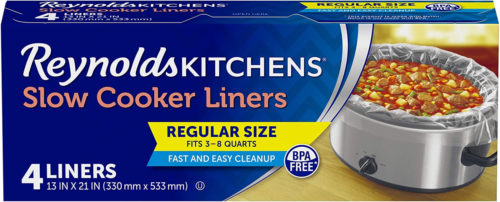 Slow Cooker Liners, Regular (Fits 3-8 Quarts), 4 Count