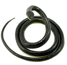 52 Inch Long Black Realistic Rubber Snake Toy for Kids Play