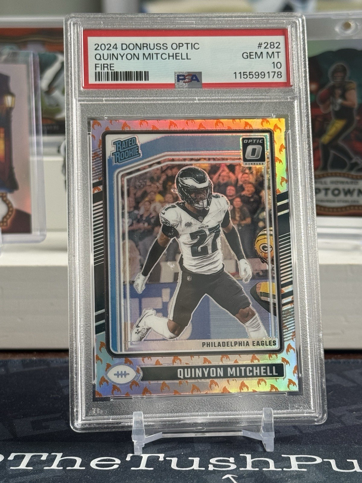 2024 Optic Rated Rookie Quinyon Mitchell #282 Fire Emoji Prizm PSA 10 GEM MT