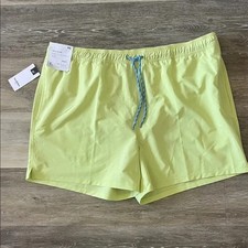 NWT Goodfellow Co Men's Neon Green Fish Swim Trunks UPF50 Size XXL