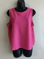 Ebb And Flow Womens Pink Breathable Workout Tank Top Sz L Sleeveless