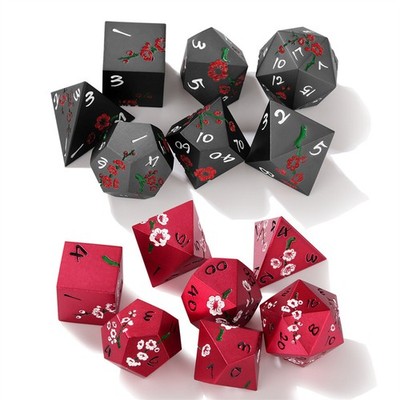 7-teiliges großes polyedrisches Würfelset aus Metall für Tisch Brett Rollenspiel Geschenk