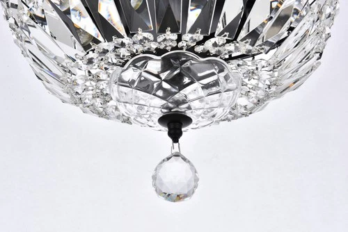 Elegant Lighting V2528F12/RC Tranquil 4 Light 12"W Flush Mount - Chrome - Picture 6 of 8