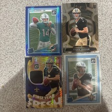 Tyler Shough And Quinn Ewers Lot 4 Cards Total. Optic Patch, Ewers Blue Hyper