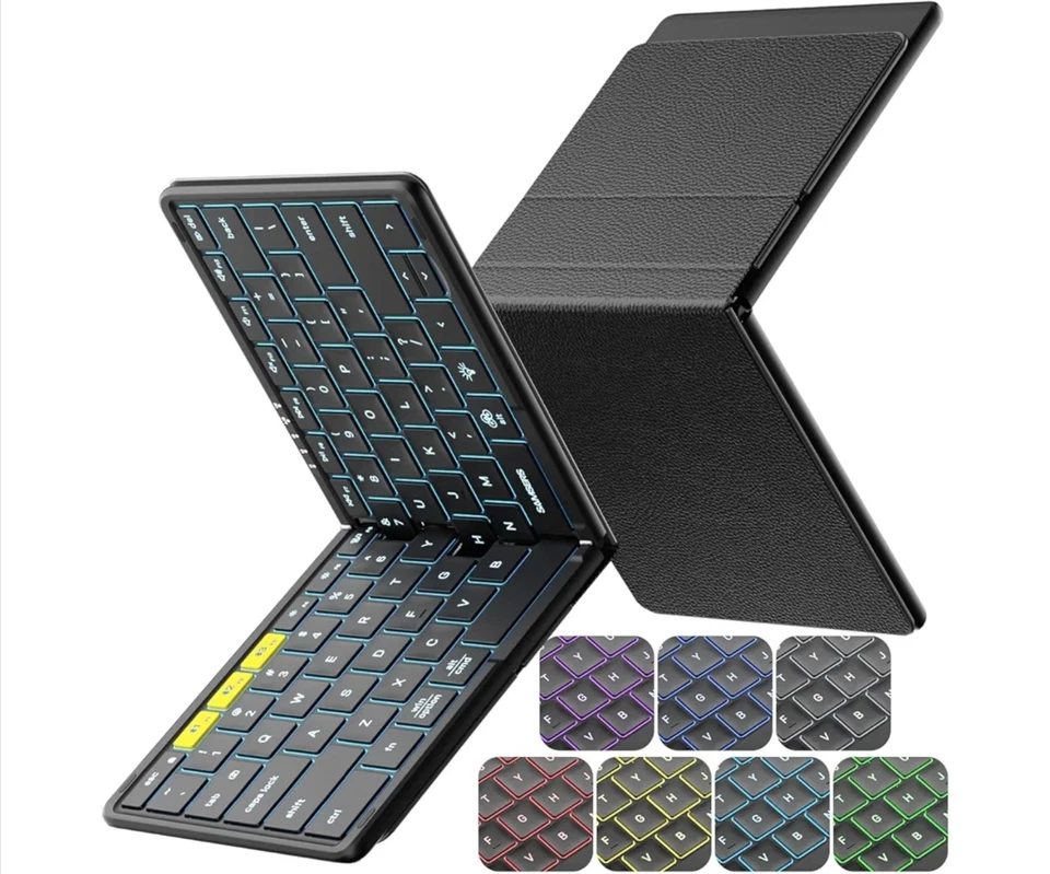 Samsers Full-Size Faltbare Bluetooth Tastatur, KF08X Kabellose Klapptastatur w