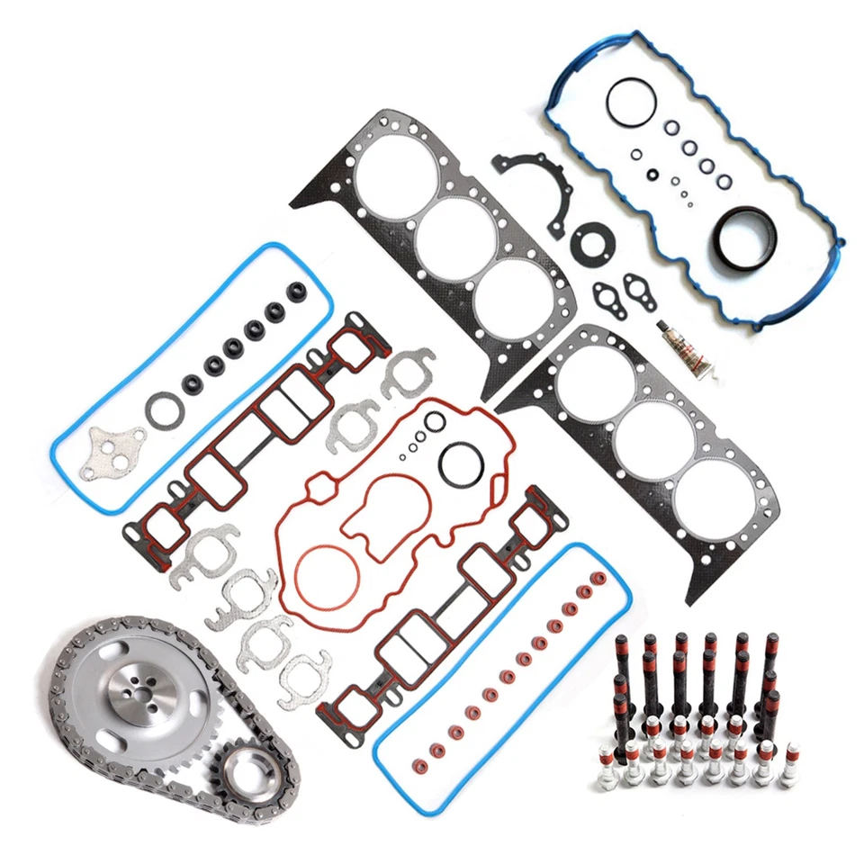 ✔Para Chevrolet S10 1996-1998 Base Juego de pernos de junta completa Kit de cadena de distribución 4,3 L Foto 3 de 4