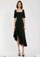 NWT Mac Duggal Black cocktail Size 8 ruffle Hem