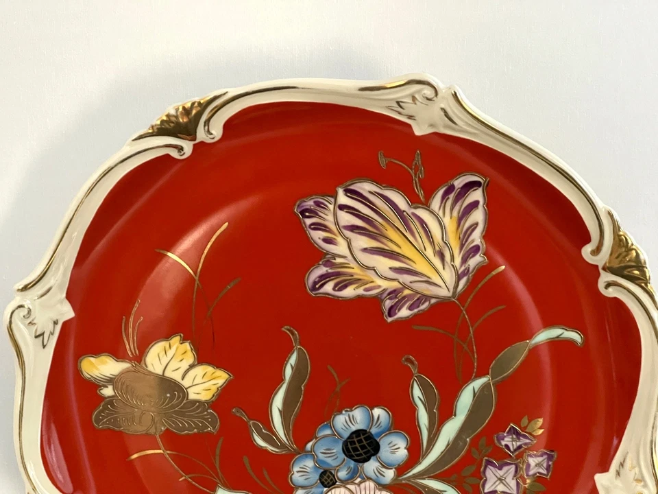 Grosser Zierteller AL-KA BAVARIA KRONACH Boukett Handmalerei Hand-Relief ca 32cm - Bild 2 von 4